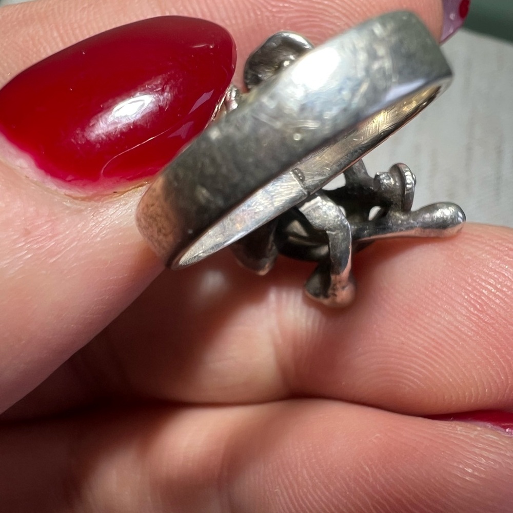 Unique Brutalist Sterling Silver Ring - image 5